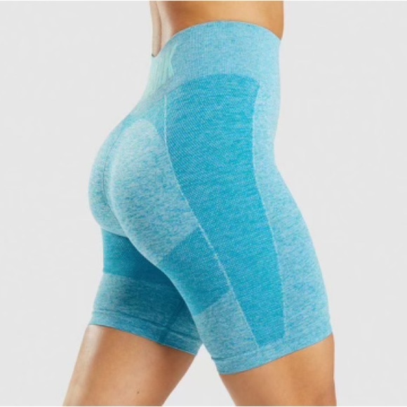 GYMSHARK Flex Cycling Shorts in Hydro Teal Marl - Picture 2 of 8